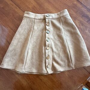 Camel Button-Up Women's Skirt